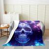 Erosebridal Sugar Skull Throw Blanket Romantic Rose Floral Fleece Blanket Queen Mysterious Starry Sky Blanket Exotic Skeleton
