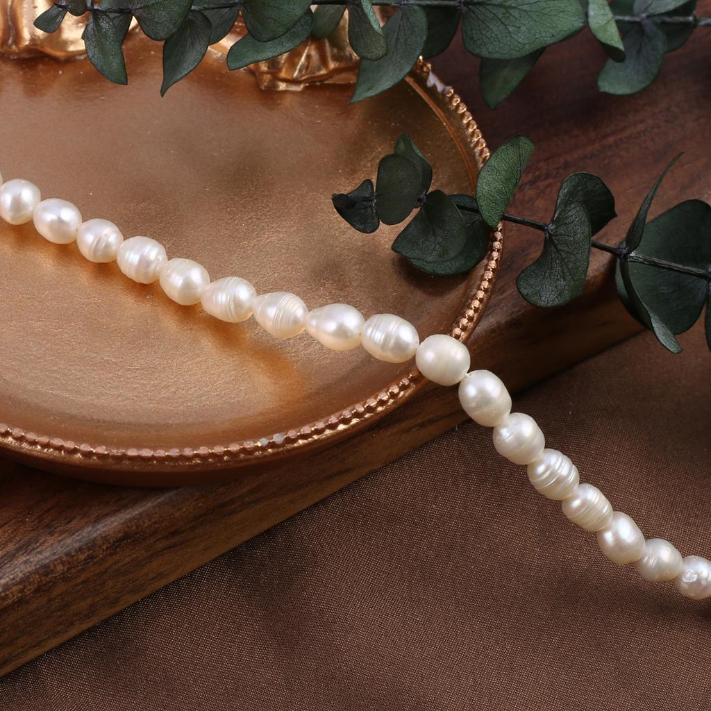 1String, Fashion Women's Natural Freshwater Pearls, 5-6 Mm, Irregular Drop Pearl Beads for DIY Necklaces, Bracelets Accessories, Jewelry Making 36cm