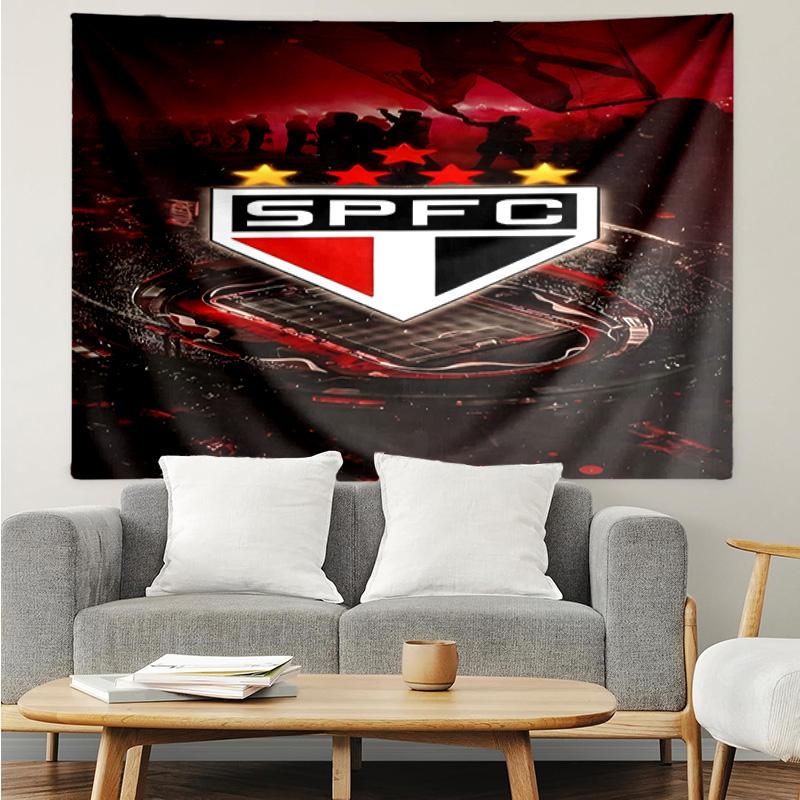Pau-lo Fc Emblem Printed Printed Tapestry, for Bedroom,Livingroom, Dormitory, Large Wall Decor, Fabric Decor Fan Birthday Gifts