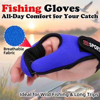 1pc Breathable Two-Finger Fishing Gloves - Suitable for Outdoor Fishing and Long-Term Use, Elastic Wrist Design