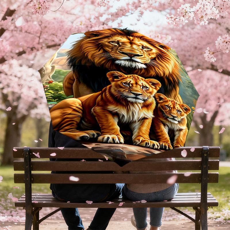 1PC lion cub Automatic Open/Close Umbrella with Windproof, 8-Rib Sturdy Canopy, Durable Ribs, Fashionable Design1235A