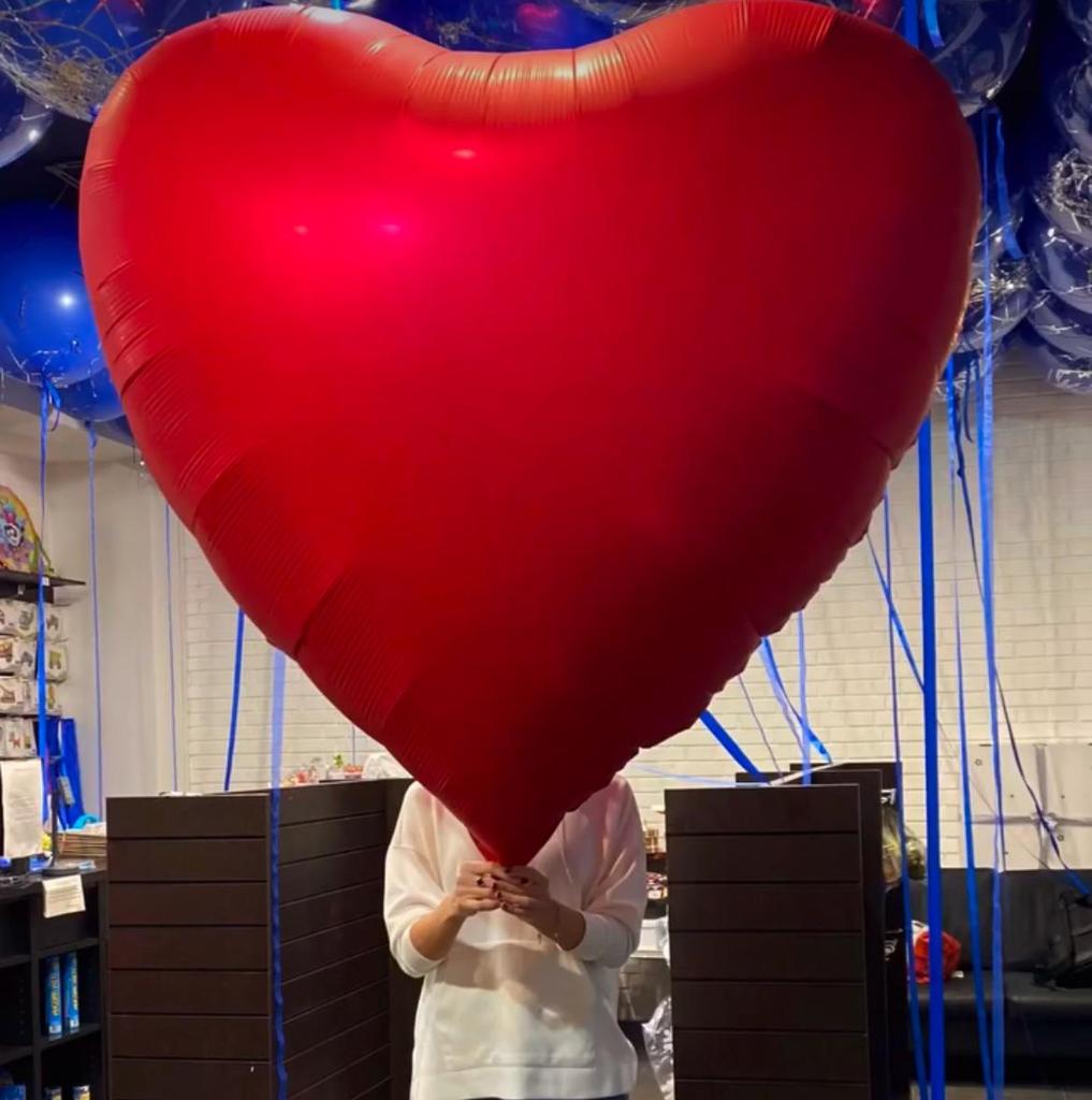Red Heart-Shaped Helium Balloons for Valentine's, Proposal, Wedding, or Room Decoration