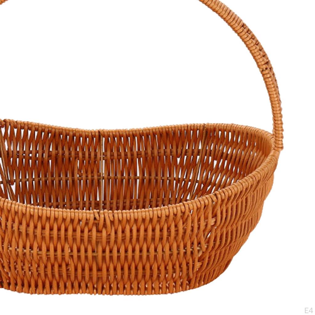 Kosz Kosze upominkowe Pojemnik Puste owalne pojemniki Ręcznie robiony Uchwyt do przenoszenia Piknik Doniczka