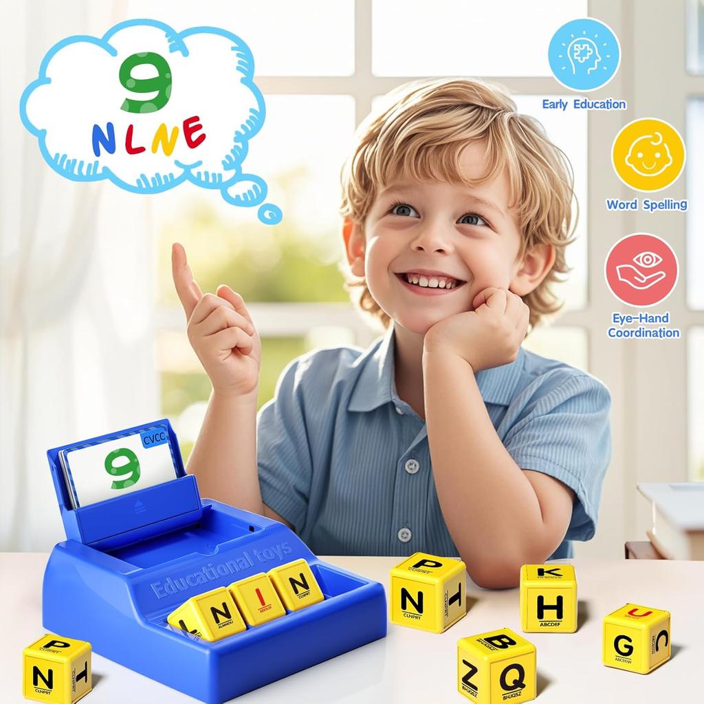 Montessori Matching Letter Game for Kids Ages 3-8 | Educational Learning Spelling Toys with Storage Function | Christmas Birthday Gifts for 3 4 5 6