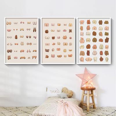 Sexy Butts Colagem Banheiro Engraçado Banheiro Placa Arte Impressões E Pôster Bonito Para Homens Pintura Em Tela Imagens De Parede Banheiro WC Decoração