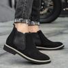 Fashion Autumn Winter Chelsea Boots Men British Style Suede Leather Shoes Men Slip On Casual Ankle Boots Men Big Size 46 Bota Masculina