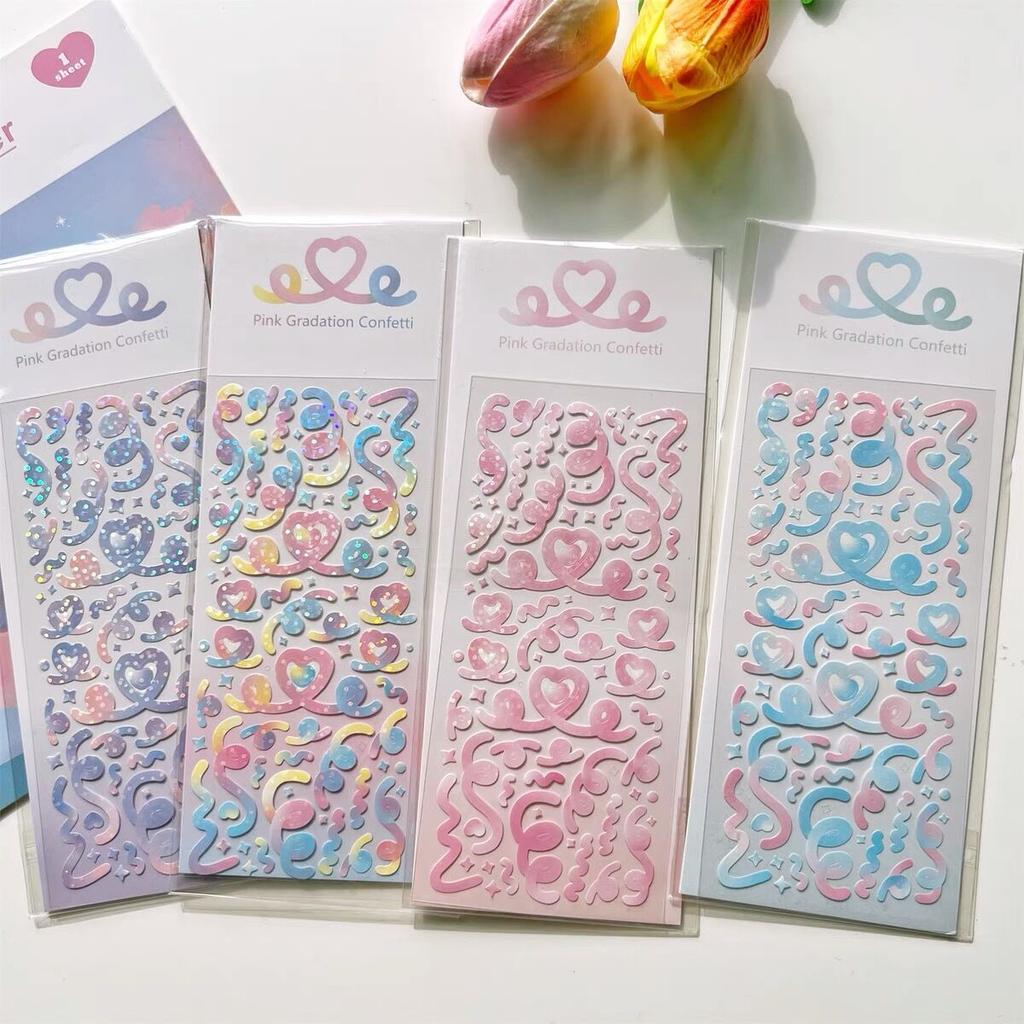 MINKYS New Arrival 4PCS 6PCS 8PCS Full Set Kawaii Photocards Decorative Stickers DIY Scrapbook Stickers Confetti Sticker