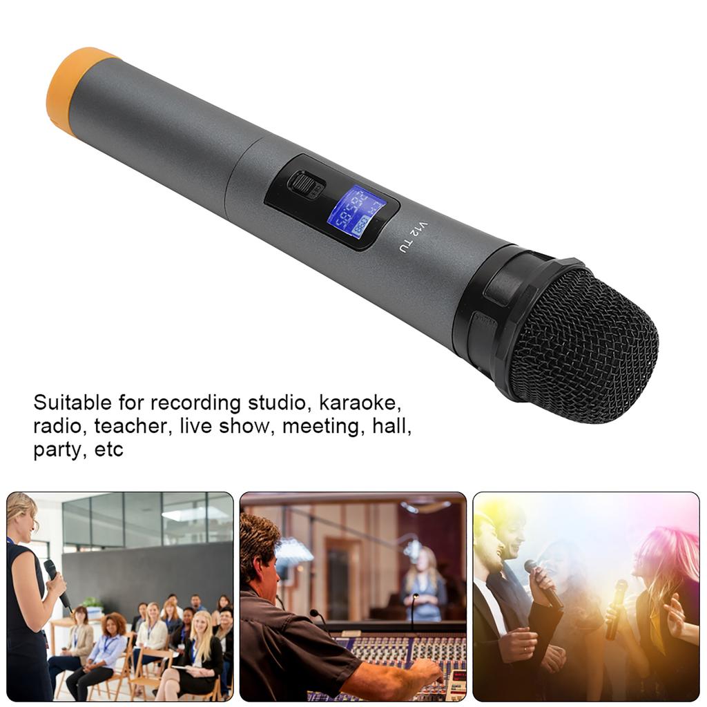 Wireless Microphone Handheld Mic with Receiver for Karaoke Speech Loudspeaker