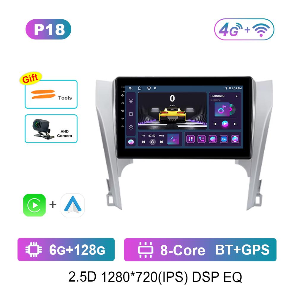 Wireless Carplay Android OS 10'' for Toyota Camry 2011 - 2014 Video Multimedia Player DSP Stereo 4G IPS Screen GPS Navi WiFi