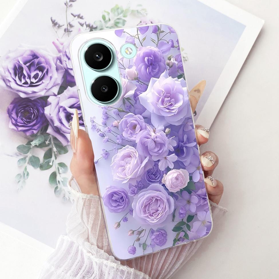 6.59'' Case For Xiaomi Poco X8 Pro 5G Cover Transparent Fashion Flowers Cute Cat Cool Painted Soft Casing 2511FPC34G