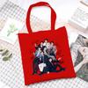 Korean Style Printed Canvas Tote Bag for Women Men Large Capacity Commuter Shoulder Handbag Fashionable Daily Outing Purse KTB