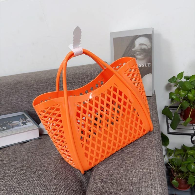 Gele-Tasche Handtasche Silikon Hohl Gemüsekorb Tasche Picknicktasche Einkaufskorb PVC Strandtasche Wäschekorb Bad