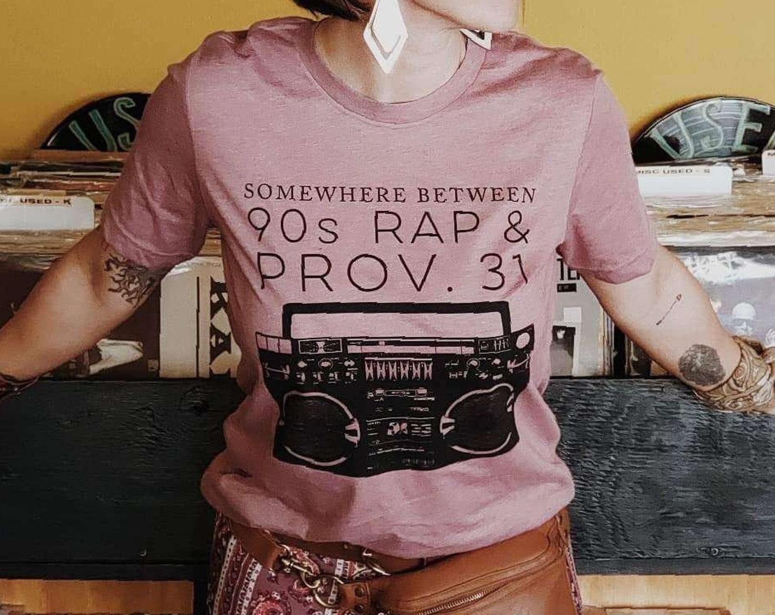 Somewhere Between the 90s Rap & Prov. 31 | Vintage Rose Classic Crew | T-Shirt 3XL