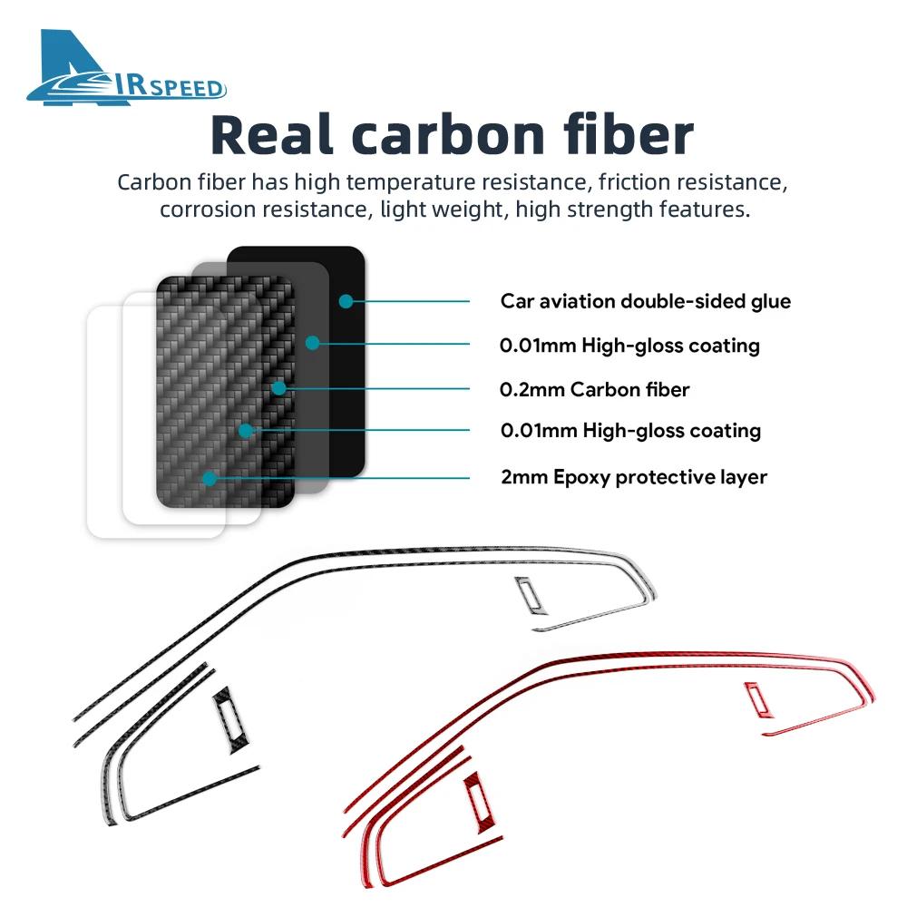 Real Soft Carbon Fiber For Toyota Camry 2018 2019 2020 2021 2022 2023 2024 LHD RHD Car Passenger Instrument AC Outlet Sticker