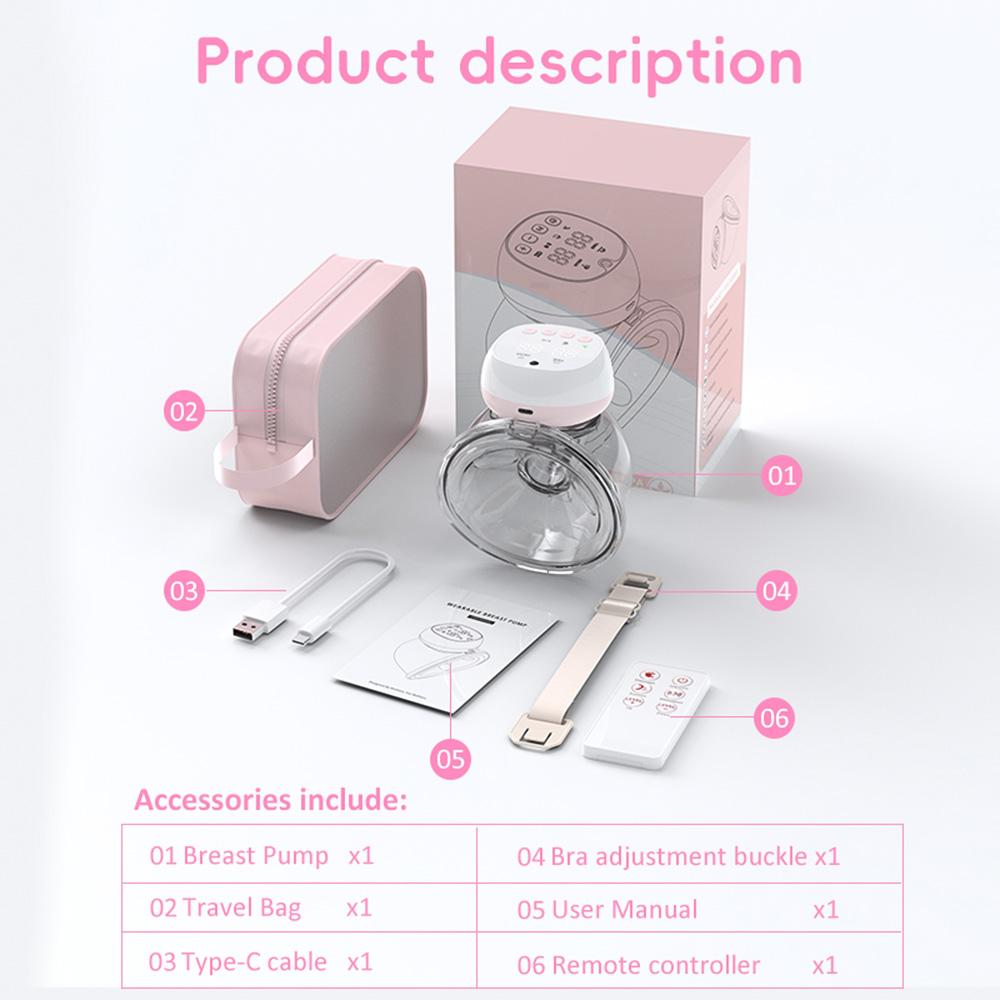 Hands Free Breast Pump Wearable Electric Breast Pump with Lightweight with LED Display Remote