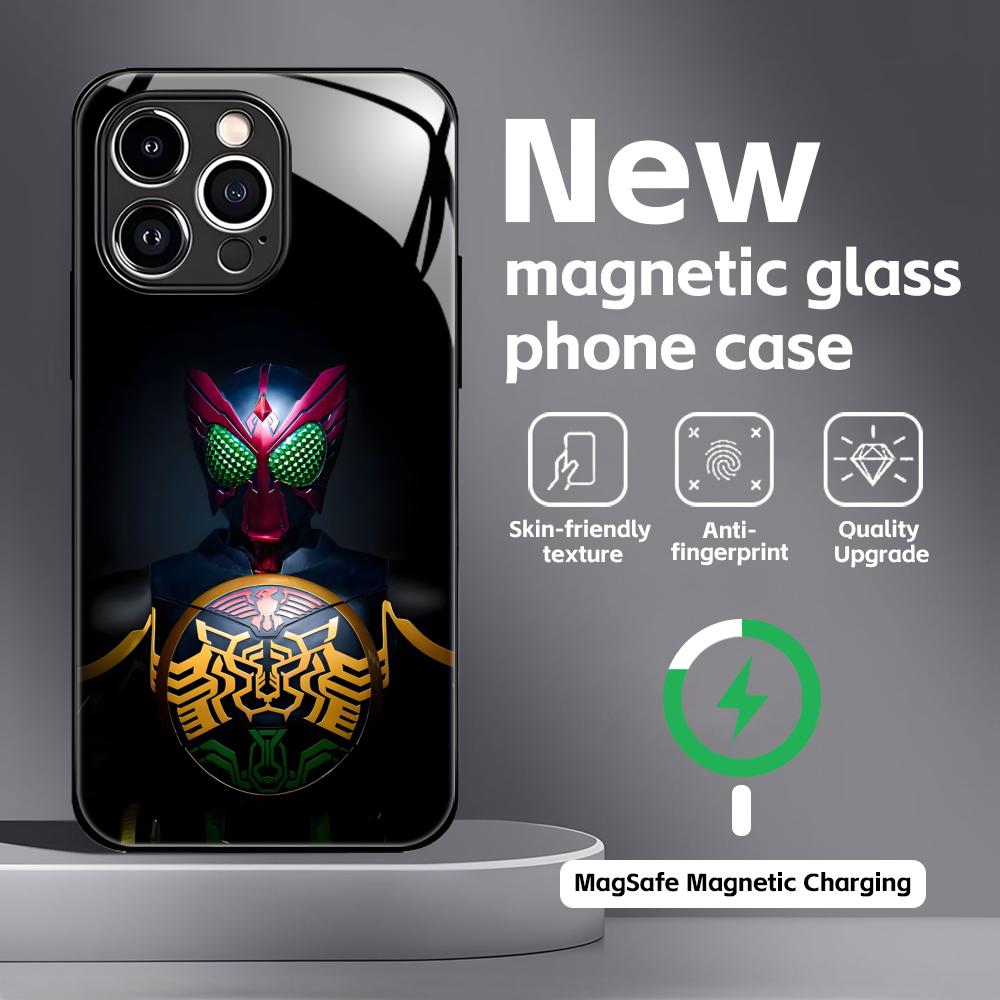 Kamen Rider  Phone Case For iPhone17 16 15 14 13 12 11 X XR XS 8 Plus Mini Pro Max Glass Magnetic Case