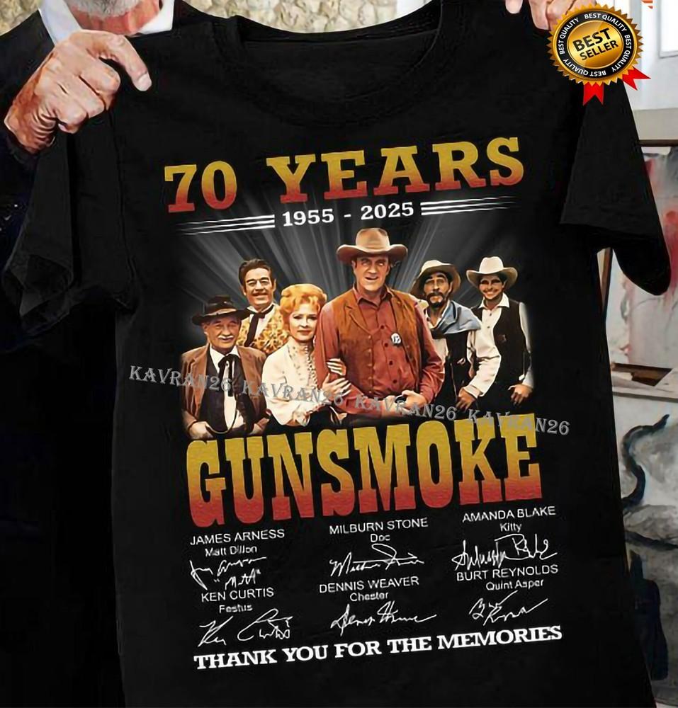 70 Years Gunsmoke Thank You For The Memories Anniversary 1955 2025 Men T-Shirt Unisex T-Shirt XXXL