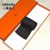 Used HERMES Knit Tie H Logo All-over Pattern Gray