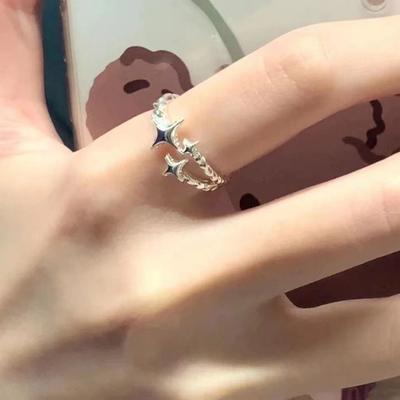 Νέα Y2K Shiny Star Cross ανώμαλα δαχτυλίδια για άνδρες Γυναικεία Hiphop Zircon Cross Star Open Ring Punk Unisex Δαχτυλίδια για πάρτι