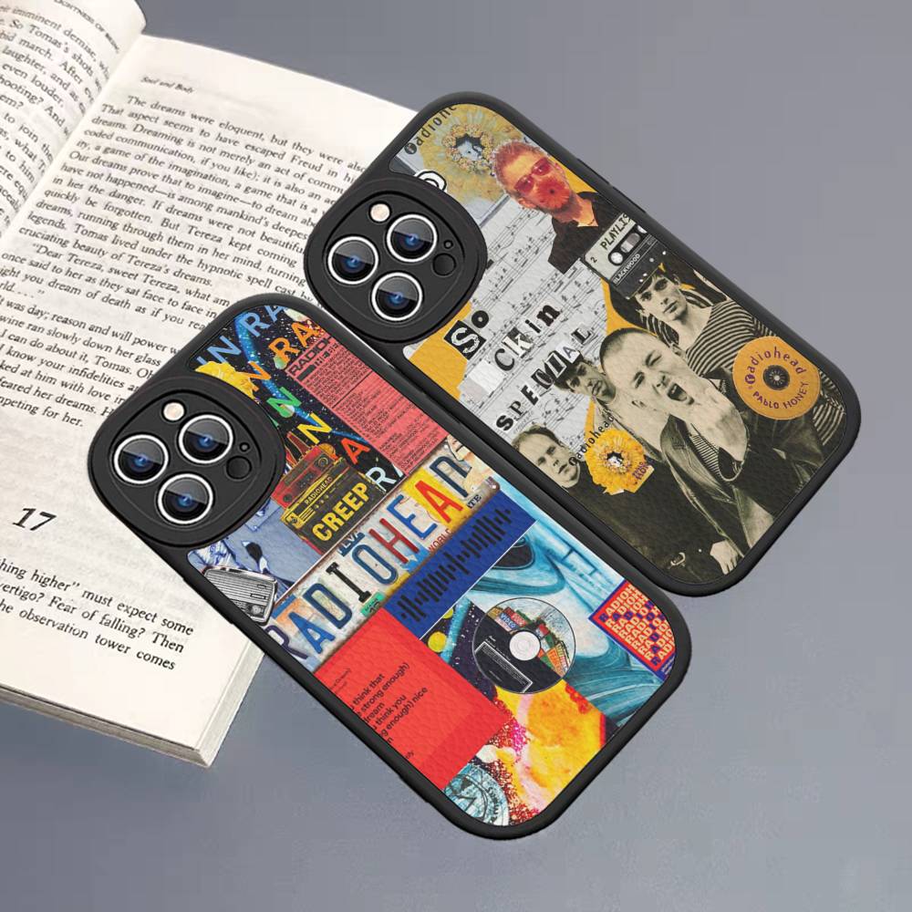 Vintage Mode Design Radiohead Handyhülle Für IPhone 11 12 13 14 15 16 Pro Max Mini Plus Weiche Lederhülle