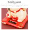 Solar Powered Fortune Cat Figurine Waving Wealth Waving Hand Cat Ornaments  Holiday Gift