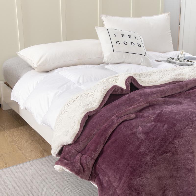 New Double-Layer Thick Lambskin Leisure Blanket for Sofa or Office Nap