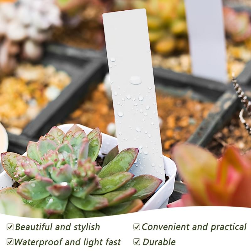 100pcs White Waterproof Plant Labels Non-Fading Plant Tags For Nursery Stakes Pot Outdoor Plant Weather Resistant Garden Markers