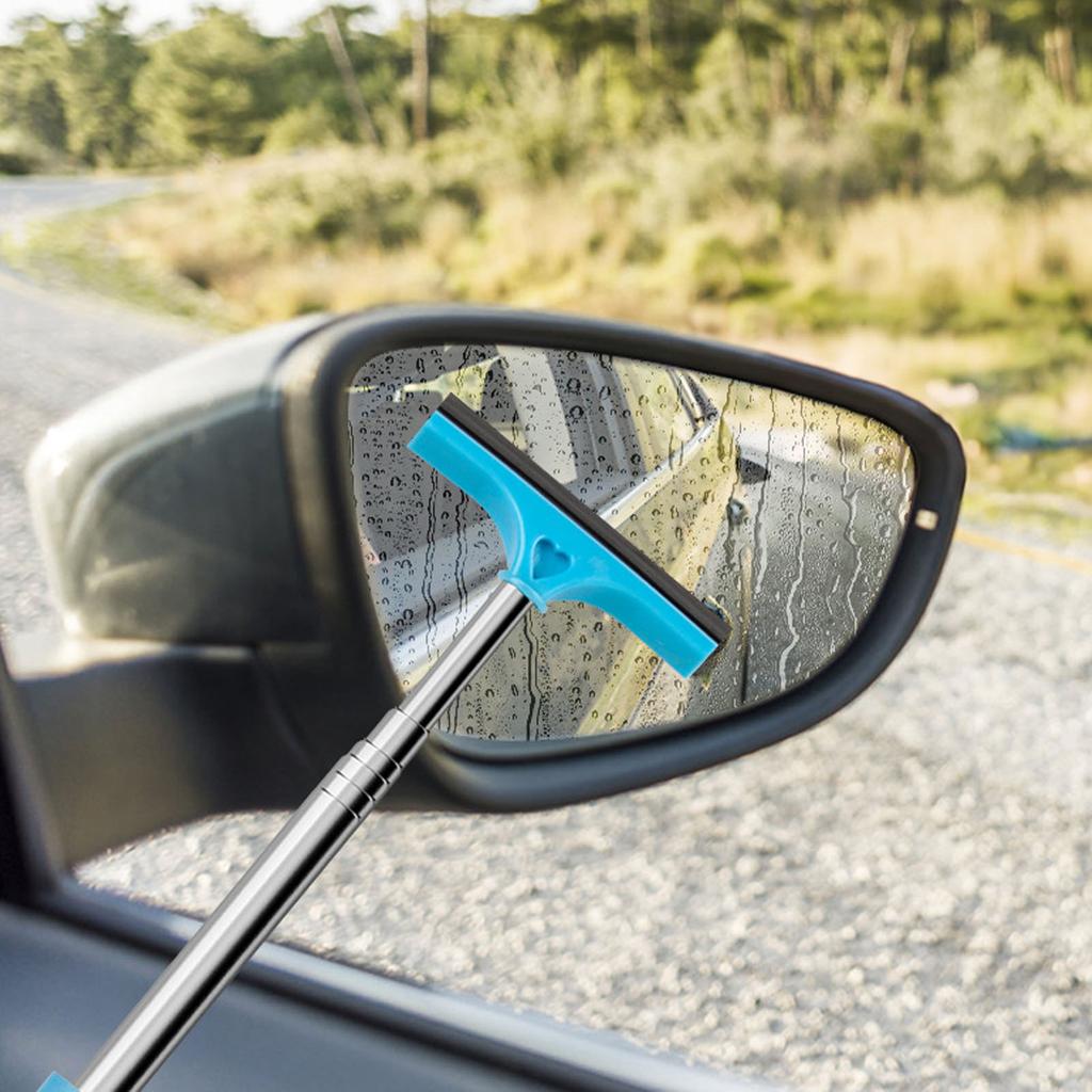 Bil Backspegel Torkare Rostfritt Stål Utdragbar Vindruta Glas Skrapa Multifunktionell