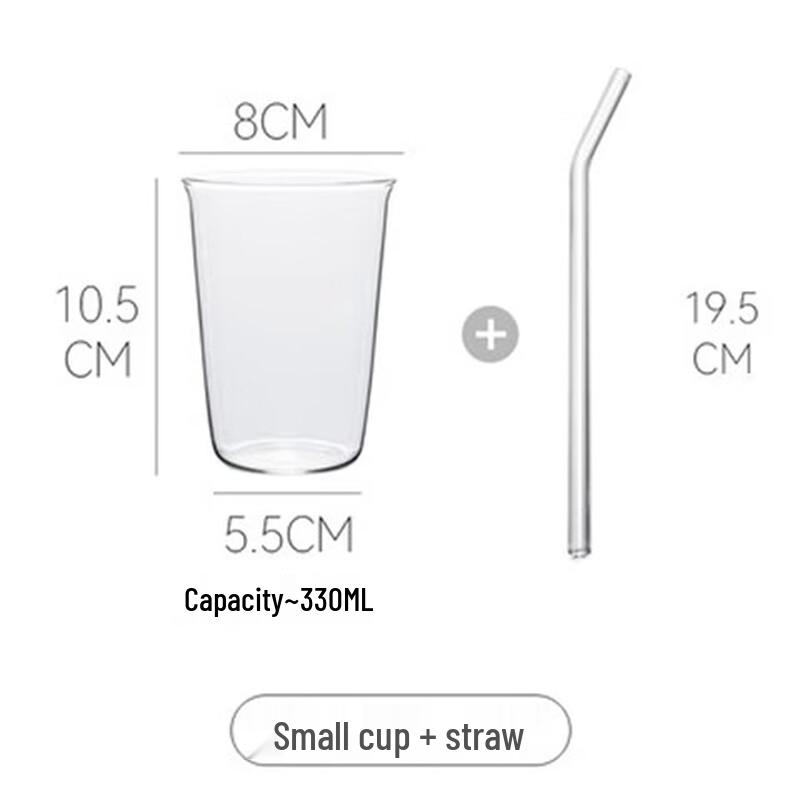 Coffee Shop Style Transparent High Borosilicate Glass Cup 330ml