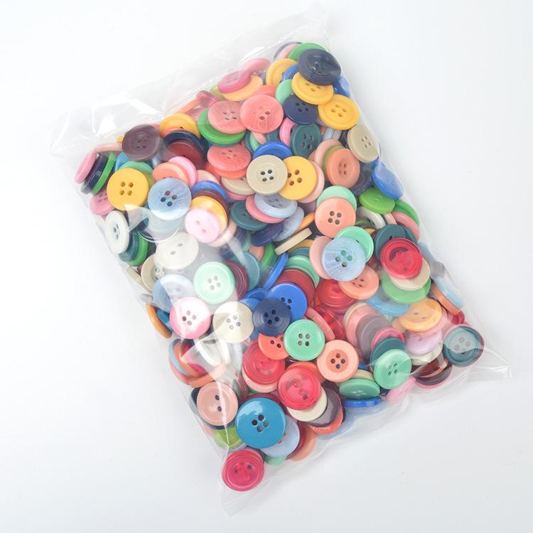 Available Now! Mixed Color Round Resin Buttons for DIY Crafts – Ideal for Handmade Button Art and Floral Designs.
