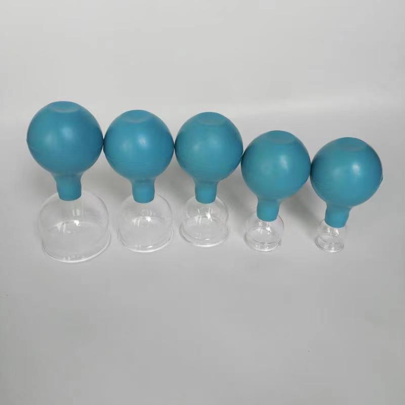 Five-Piece Rubber and Glass Fire Cupping Set for Foreign Trade