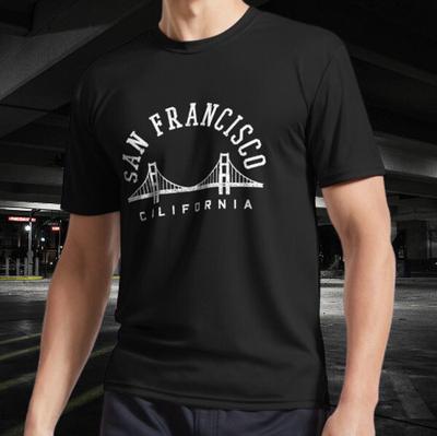 T-shirt Américain San Francisco Californie Pont du Golden Gate Mode Taille Drôle