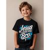European Sizes Jesus Loves You Bro Boys  Christian T-Shirt - Religious Kids Tee with Message, Short Sleeve Casual Wear for Church, Sunday,
