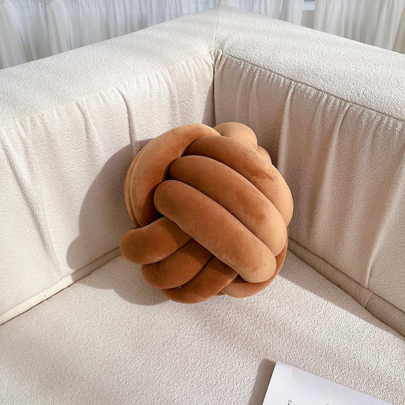 Soft Throw Pillow Hand Knot Cushion Sofa Round Handmade Knotted Ball Car Bedding Stuffed Pillow Bed Living Room Chair Home