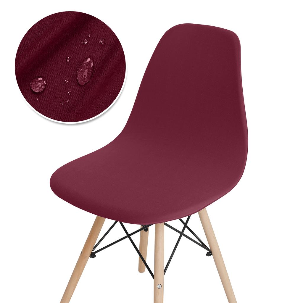 Waterproof Shell Chair Cover Elastic Short Back Chair Cover Stretch Solid Color Chair Seat Cover For El Home Living Room 1Pc