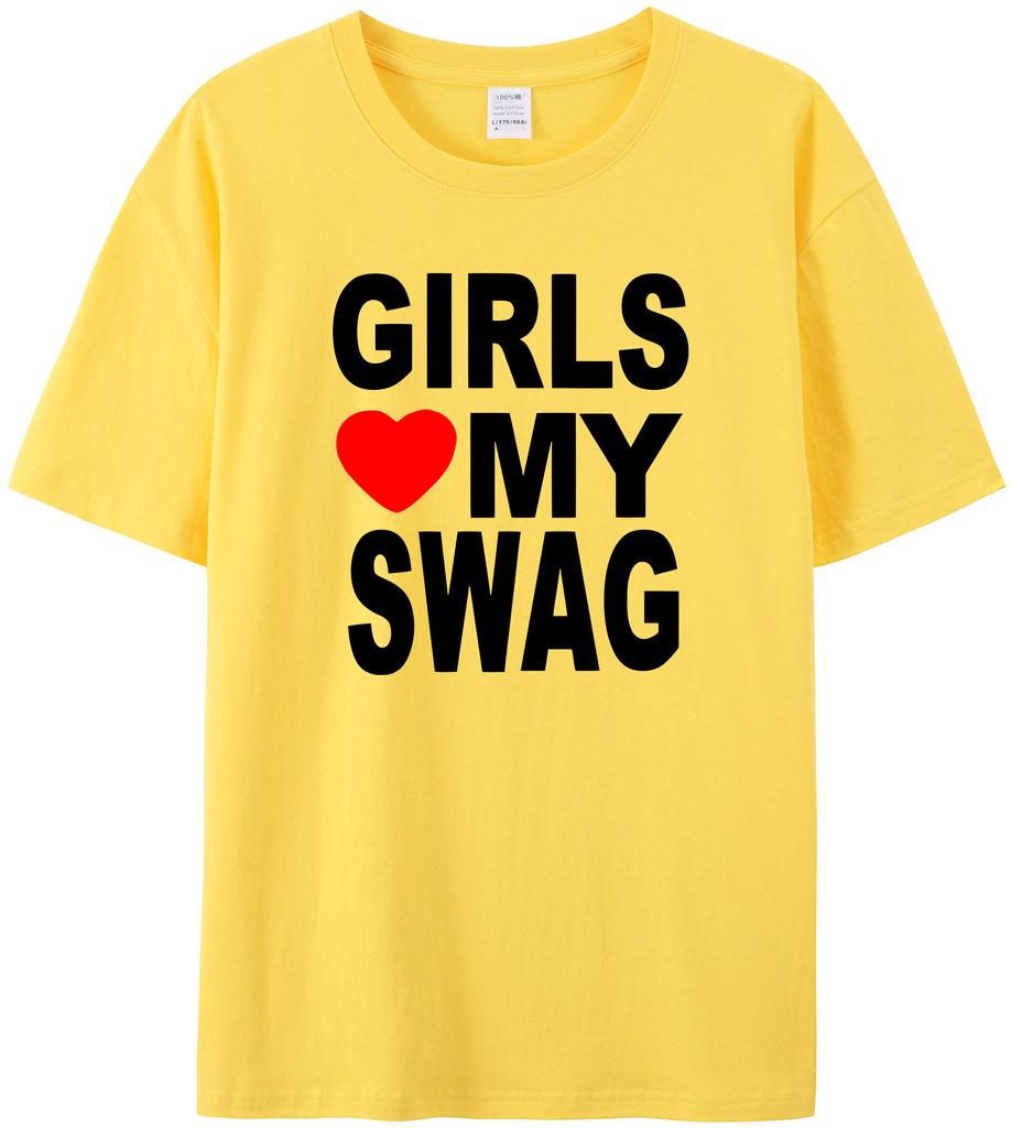 Футболка с надписью S LOVE MY SWAG  Смешные хлопковые novelty футболки Streetwear Хип-хоп Повседневный топ