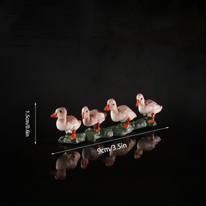 Realistic Animal Model Simulated Poultry Figurines Miniatures Mini Farm Dog Duck Cock Models Ornaments For Children Kids Gifts