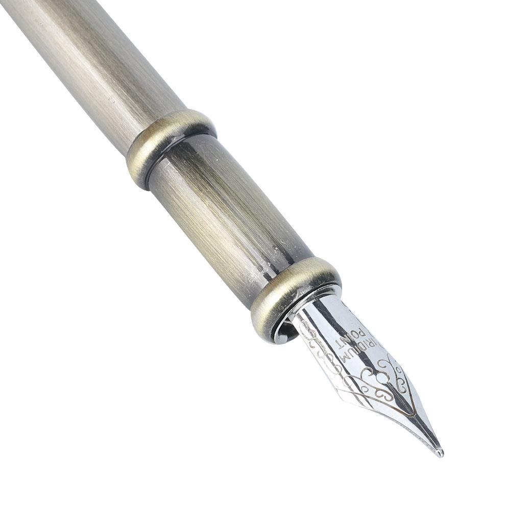Pluma Estilográfica De Inmersión Retro - Con 5 Puntas De Repuesto Y Base, Ideal Para Caligrafía (Color Púrpura)