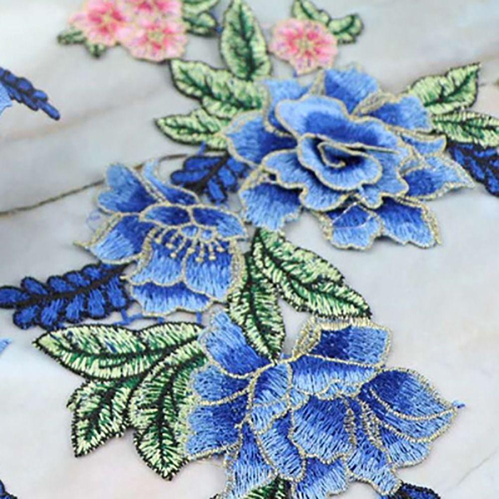 Polyester Fiber Embroidery Flower Patch DIY Handmade Floral Patches Fashion Sew On Patch  Hat