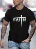 Tricou Vintage Bărbați Faith pentru Vară în Aer Liber, Casual Ușor Elastic cu Gât Rotund, Mânecă Scurtă, Grafic, Îmbrăcăminte Elegantă -...