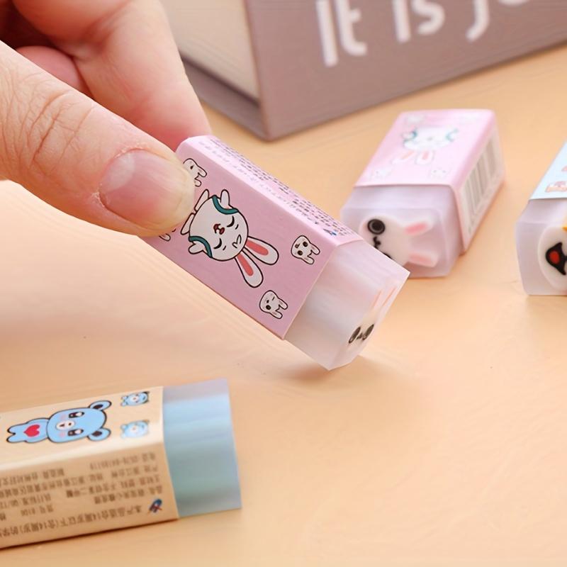 24pcs Cute Desk Pets eraser-Abstract Animal Designs,Durable Rubber Erasers  Desk Cleaning&Wiping,Desk Accessories,Wiping Tools