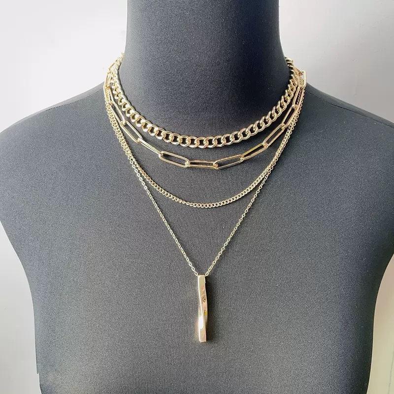 Accessories Female Creative Twisted Metal Rod Tassel Tide Cool Necklace Design Geometric Items