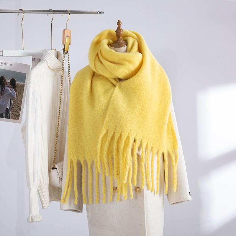 Women's European and American Style Long Fringe Mohair Scarf - Warm Autumn/Winter Shawl & Neck Warmer