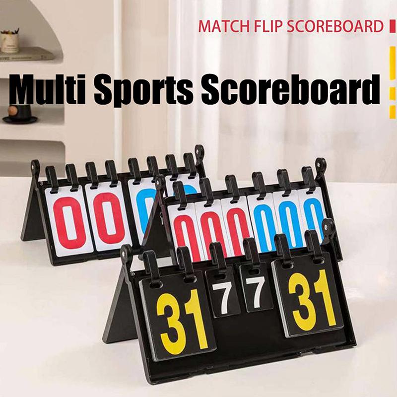 Professional Abs Badminton Football Volleyball Competitions 4 Digit Portable Multi Sports Scoreboard Table Flip Scoreboard