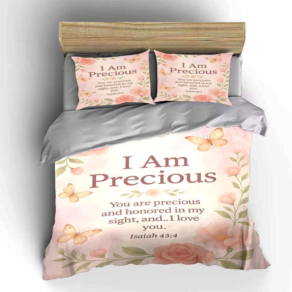 Inspirational Floral Scripture Set  Kid'S And Adults' Bedroom Decor, Exquisite Three-Piece Bedding Set Gift