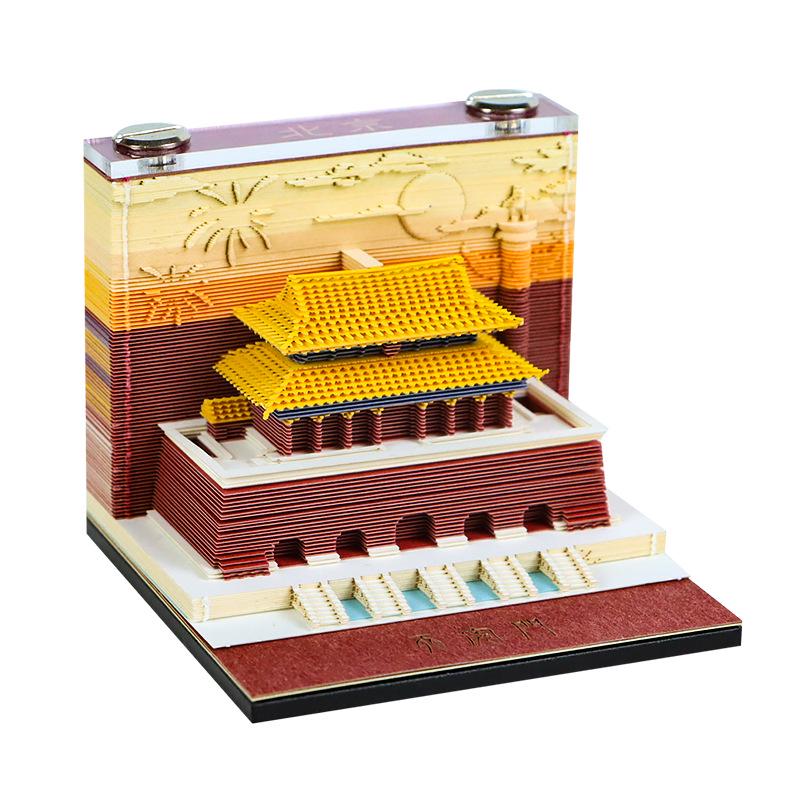 Temple of Heaven Paper Sculpture Model - 3D Stereoscopic Sticky Note Souvenir & City Landmark Ornament