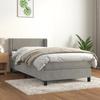 Maison Exclusive - Bed Slatted Base and Mattress Light Grey 90x190 Cm Velvet
