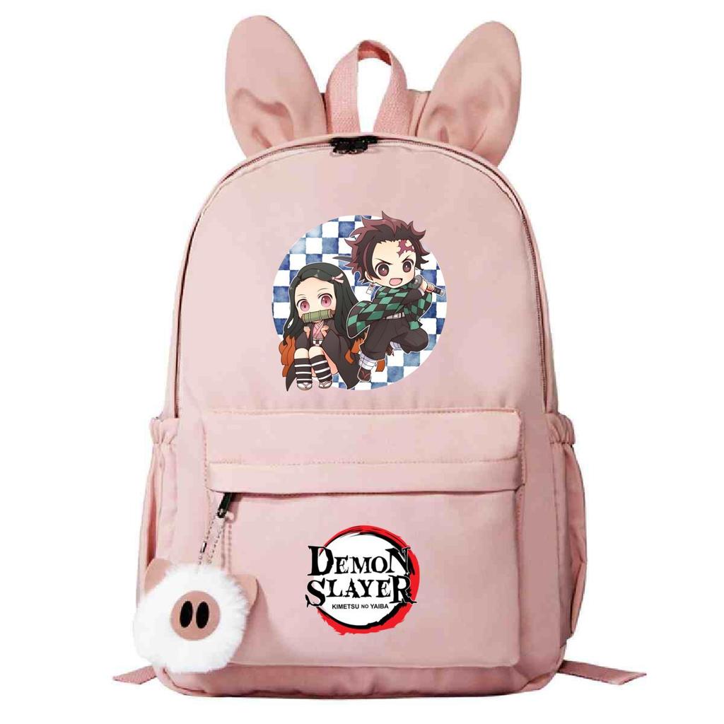 Plecak szkolny z motywem pogromców duchów, wersja koreańska, personalizowany plecak z króliczymi uszami, moda studencka, casualowy, modele męskie i damskie