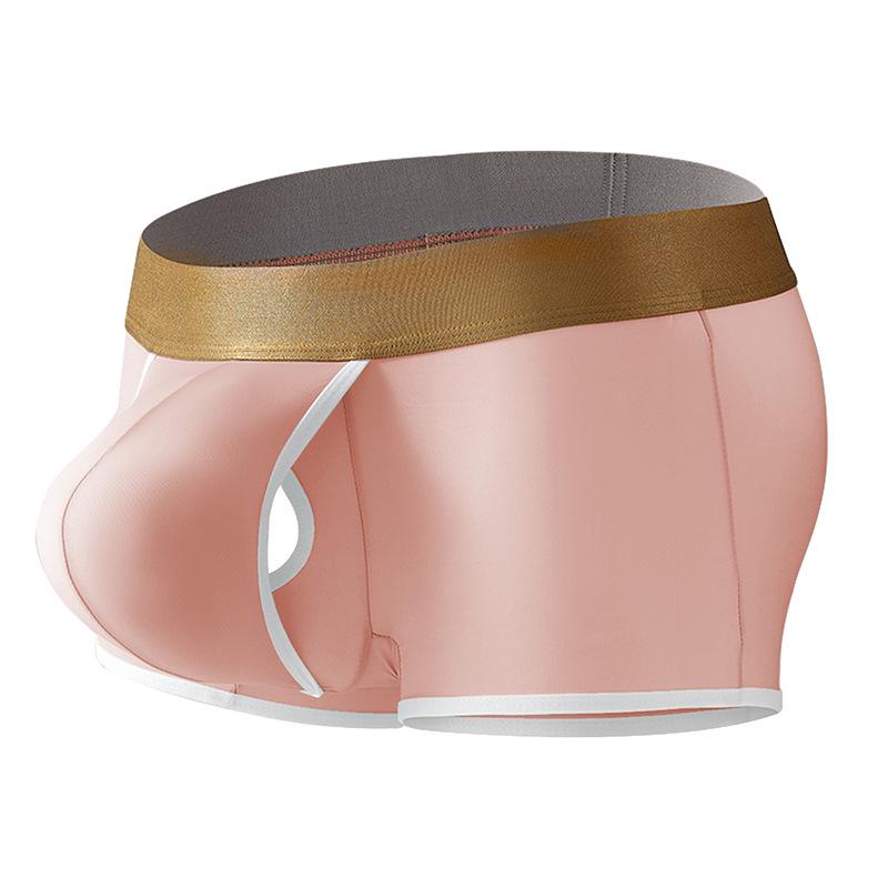 Men's Ice Silk Boxer Briefs - Mid-Waist, Solid Color, Breathable, Quick-Dry, Sexy Trunks