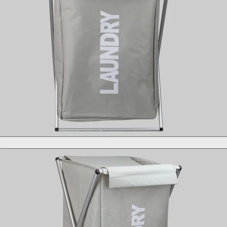 Foldable Aluminum Frame Clothes Basket - Convenient Home Fabric Storage